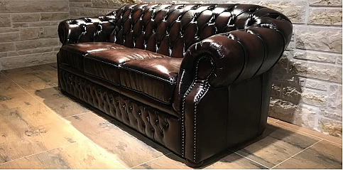 Τριθέσιος δερμάτινος καναπές (28K3)