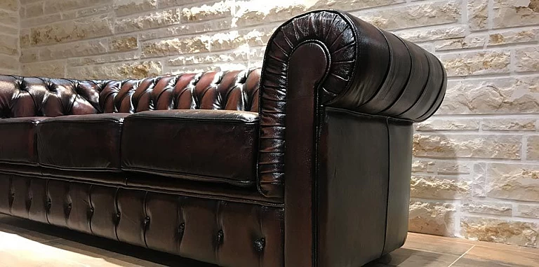 Τριθέσιος δερμάτινος καναπές (58K3) ΚΑΝΑΠΕΣ ΤΡΙΘΕΣΙΟΣ