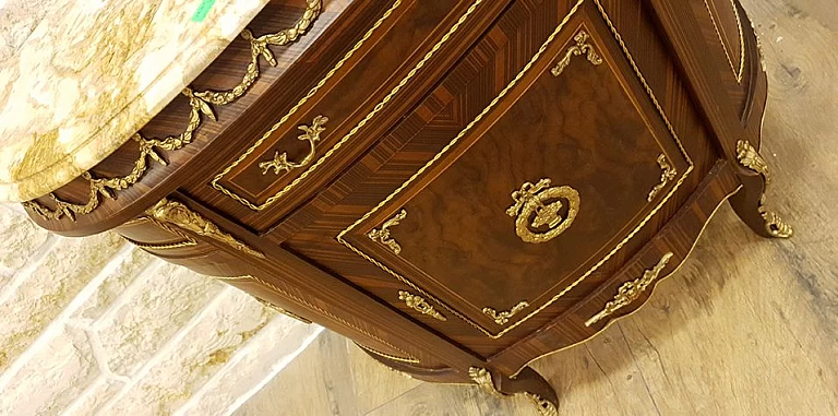 Μπαγιού ημικυκλικό σε ρίζα ελιάς (0016-A)  ΜΠΑΓΙΟΥ Louis XV