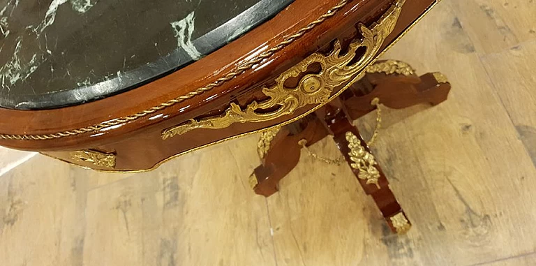 Οβάλ τραπεζάκι με μάρμαρο (1057A) ΤΡΑΠΕΖΑΚΙΑ ΛΑΜΠΑΣ Louis XV