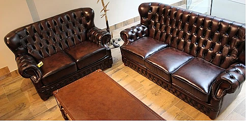 Σαλόνι Chesterfield δερμάτινο (90K3, 90K2)