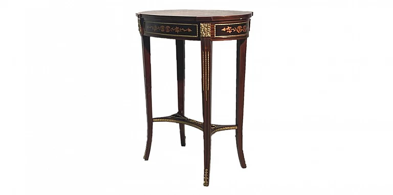 Τραπεζάκι οβάλ με μαρκετερί (1084) ΤΡΑΠΕΖΑΚΙΑ ΛΑΜΠΑΣ Louis XV