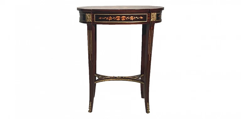 Τραπεζάκι οβάλ με μαρκετερί (1084) ΤΡΑΠΕΖΑΚΙΑ ΛΑΜΠΑΣ Louis XV