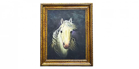 Διακοσμητικός πίνακας σε χρυσή κορνίζα "Άλογο" (0022)