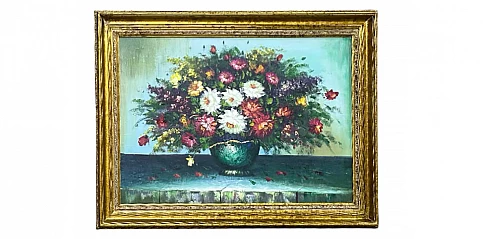 Διακοσμητικός πίνακας σε χρυσή κορνίζα "Λουλούδια" (0016)