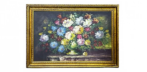 Διακοσμητικός πίνακας σε χρυσή κορνίζα "Λουλούδια" (0018)