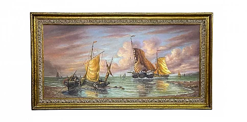 Διακοσμητικός πίνακας σε χρυσή κορνίζα "ΠΛΟΙΑ" (0004)