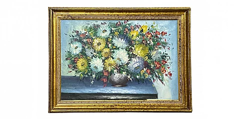 Διακοσμητικός πίνακας σε χρυσή κορνίζα "Λουλούδια" (0017)