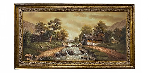 Διακοσμητικός πίνακας σε χρυσή κορνίζα "ΦΥΣΗ" (0005)