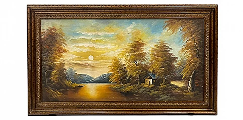 Διακοσμητικός πίνακας σε χρυσή κορνίζα "ΦΥΣΗ" (0011)