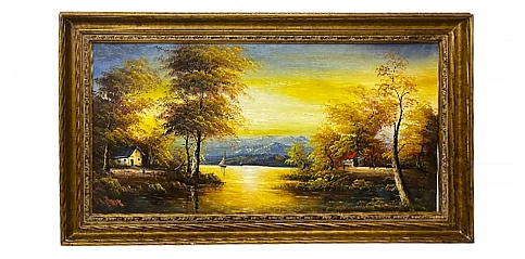 Διακοσμητικός πίνακας σε χρυσή κορνίζα "ΦΥΣΗ" (0012)