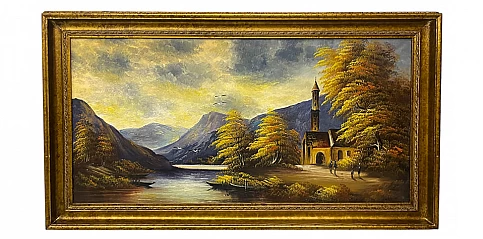 Διακοσμητικός πίνακας σε χρυσή κορνίζα "ΦΥΣΗ" (0014)