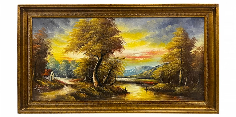 Διακοσμητικός πίνακας σε χρυσή κορνίζα "ΦΥΣΗ" (0015) ΠΙΝΑΚΕΣ ΖΩΓΡΑΦΙΚΗΣ