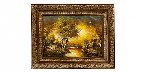 Διακοσμητικός πίνακας σε χρυσή κορνίζα "ΦΥΣΗ" (0028)