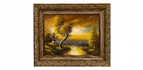 Διακοσμητικός πίνακας σε χρυσή κορνίζα "ΦΥΣΗ" (0031)