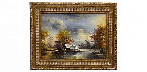 Διακοσμητικός πίνακας σε χρυσή κορνίζα "ΦΥΣΗ" (0032)