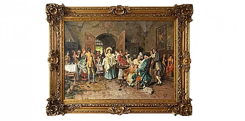 Διακοσμητικός πίνακας σε χρυσή κορνίζα "French Baroque" (0042)