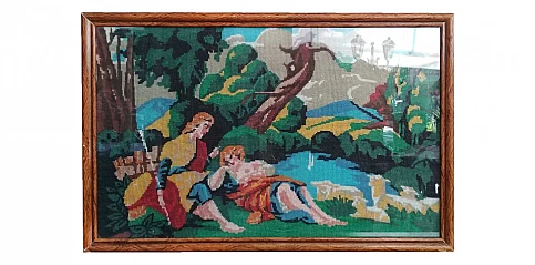 Πίνακας εργόχειρο κέντημα "Ζευγάρι στην εξοχή" (Μ232)