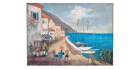 Πίνακας σε καμβά "Κυκλαδίτικο τοπίο" (0003-E)