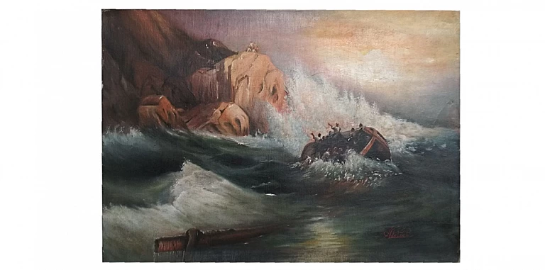 Πίνακας σε καμβά "Ναυάγιο" (A100) ΠΙΝΑΚΕΣ ΖΩΓΡΑΦΙΚΗΣ