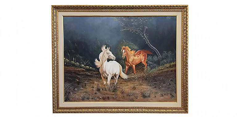 Πίνακας σε χρυσή κορνίζα "Άλογα" (HORS2) ΠΙΝΑΚΕΣ ΖΩΓΡΑΦΙΚΗΣ Πίνακας σε χρυσή κορνίζα "Άλογα" (HORS2) ΠΙΝΑΚΕΣ ΖΩΓΡΑΦΙΚΗΣ