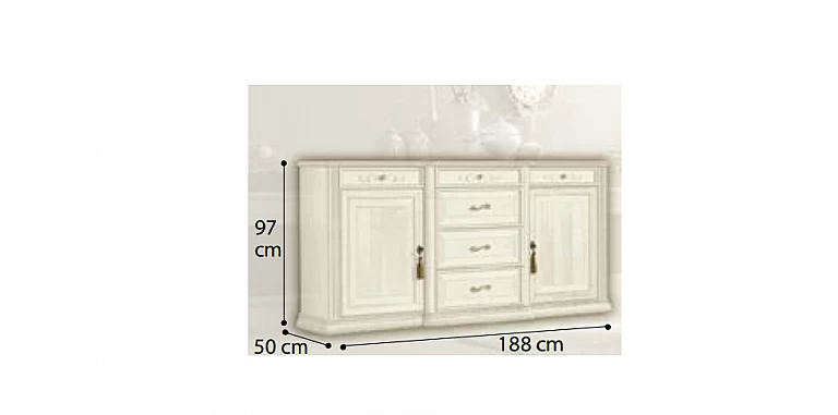 Μπουφές Ιταλίας σε πατίνα με σκάλισμα AVORIO (SIENA3) ΜΠΟΥΦΕΣ