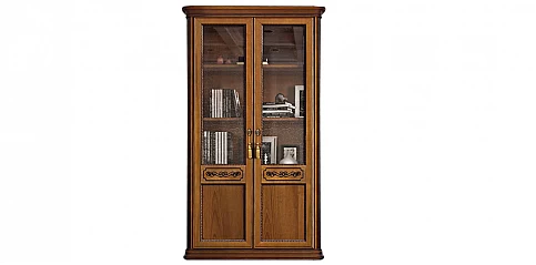 Βιβλιοθήκη γραφείου με δύο πόρτες φινίρισμα καρυδιάς TORRIANI (TOR2)