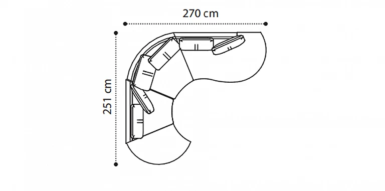 Μοντέρνος μικρός ημικυκλικός καναπές εκρού NEW YORK (NWY04) ΓΩΝΙΑΚΟΙ ΚΑΝΑΠΕΔΕΣ