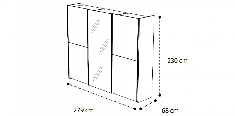 Ντουλάπα ρούχων συρόμενη Nabucco (NABUS) ΝΤΟΥΛΑΠΕΣ
