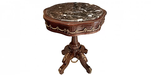 Κλασικό τραπεζάκι λάμπας με μάρμαρο (1513)