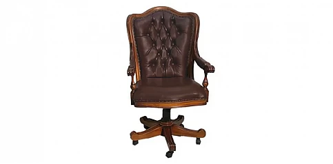 Πολυθρόνα γραφείου τύπου Chesterfield μπορντώ (BOR8)