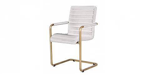 Πολυθρόνα επισκεπτών λευκή με παλαίωση (TUBE)