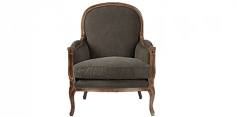 Καρεκλοπολυθρόνα Country γκρι λινή (272G)