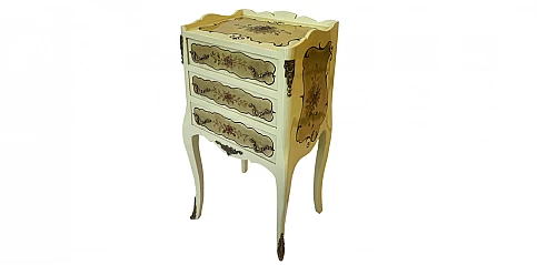 Κομοδίνο κλασικό πατίνα και ζωγραφική (0002) Έπιπλα Λουϊ Κένζ (Louis Kenz)