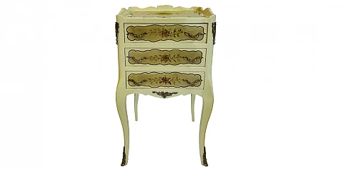 Κομοδίνο κλασικό πατίνα και ζωγραφική (0002) Έπιπλα Λουϊ Κένζ (Louis Kenz)