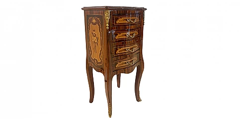 Κλασικό Κομοδίνο Louis Kenz - Χειροποίητο με Μαρκίτερί (1038)
