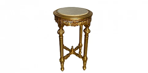 Τραπεζάκι στρογγυλό κλασικό με μάρμαρο (0011) 