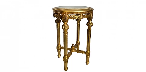 Τραπεζάκι στρογγυλό κλασικό με μάρμαρο (0011) 