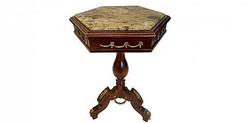 Έπιπλο Εποχής: Πλαινό Τραπεζάκι Louis Quinze Εξάγωνο (1503)