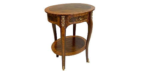 Οβάλ τραπεζάκι κλασικό σε ρίζα ελιάς (B005-B)