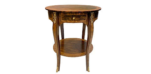 Οβάλ τραπεζάκι κλασικό σε ρίζα ελιάς (B005-B)