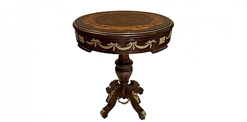 Τραπεζάκι ροτόντα κλασικό με μαρκιτερί (0007)