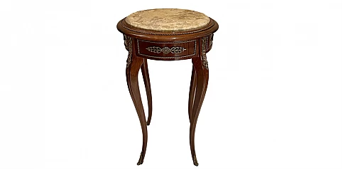 Στρογγυλό τραπεζάκι με μάρμαρο (0198) 