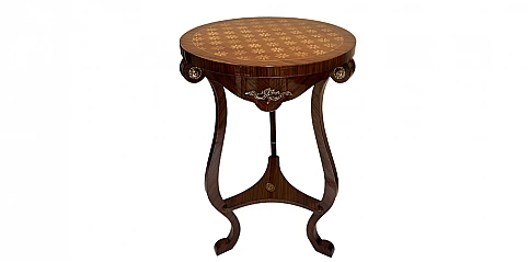 Πλαινό Τραπεζάκι Louis XV με μοτίβο λουλουδιών (0007)