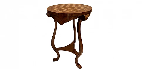 Τραπεζάκι κλασικό με καπλαμά σε μοτίβο λουλουδιών (0008)