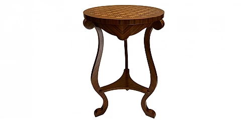 Τραπεζάκι κλασικό με καπλαμά σε μοτίβο λουλουδιών (0008)