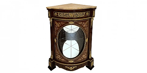 Κλασική βιτρίνα γωνιακή με μάρμαρο Λουί Κένζ (0001)