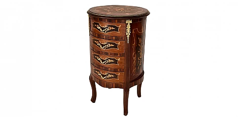 Κομοδίνο εποχής στρογγυλό Λουί Κένζ (0004)