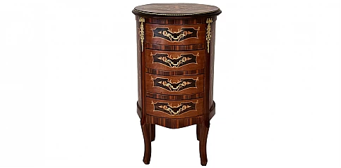 Κομοδίνο εποχής στρογγυλό Λουί Κένζ (0004)