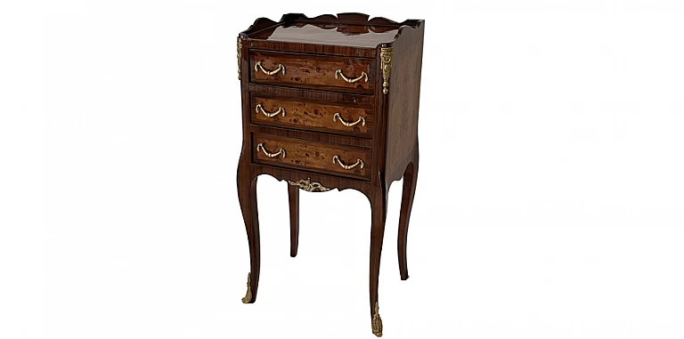 Κομοδίνο κλασικό με τρία συρταράκια (1019-B) ΚΟΜΟΔΙΝΑ ΚΛΑΣΙΚΑ LOUIS XV